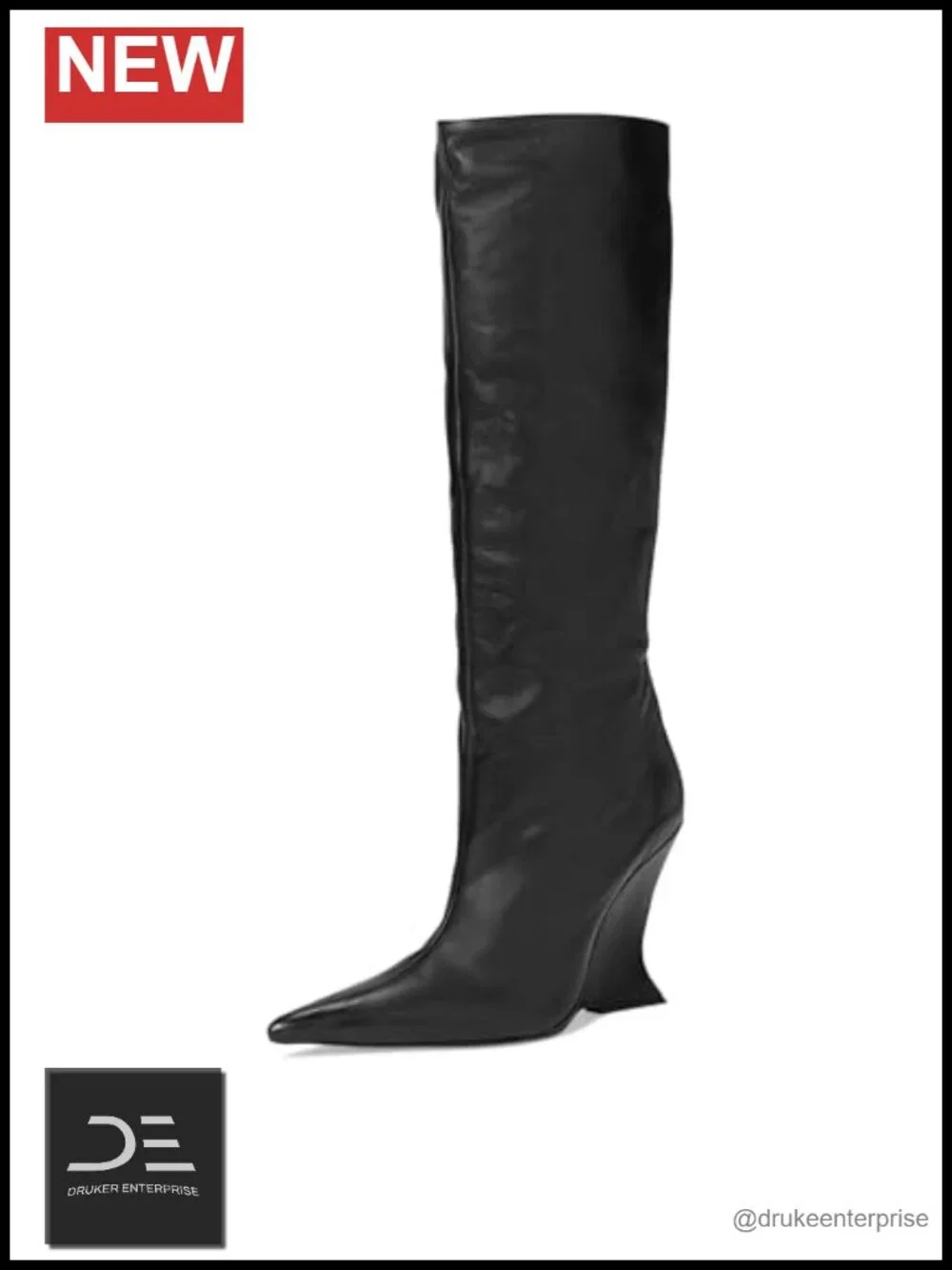 SCHUTZ Siena Over the Knee Boots Wedge Leather Pull-On